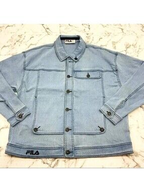 Men's Fila Sandblast Button Down Denim Jacket NWT